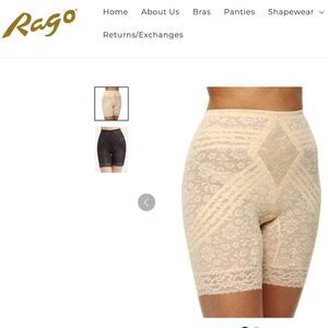 Rago Vintage Style Pinup Cream Lace Shapewear Shorts Size Medium/28